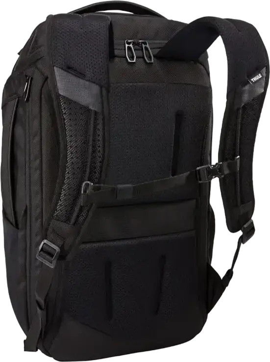 Thule Accent Laptop Backpack 28L, Black, Water-Resistant Polyester, Fits up to 15.6" Laptop and Tablet, SafeZone Compartment, Unisex