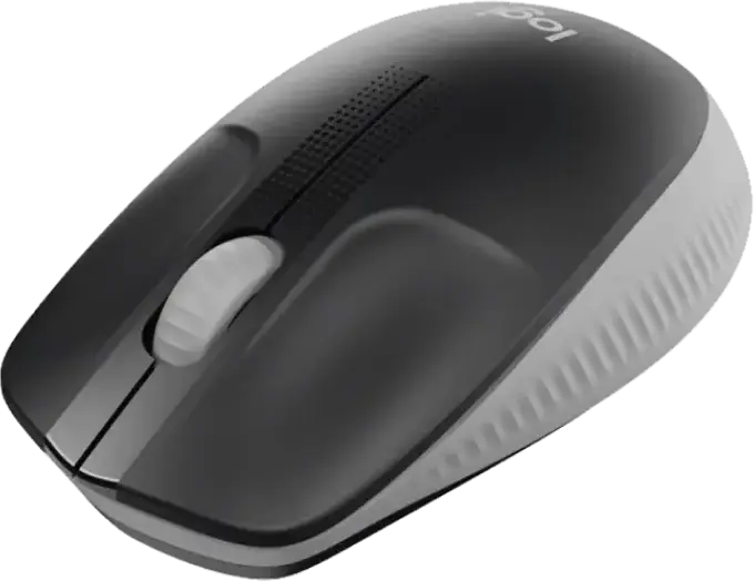 Logitech M190 Full-Size Wireless Mouse, Grey, 2.4 GHz USB Receiver, 1000 DPI Advanced Optical Tracking, Contoured Design for Medium to Large Hands