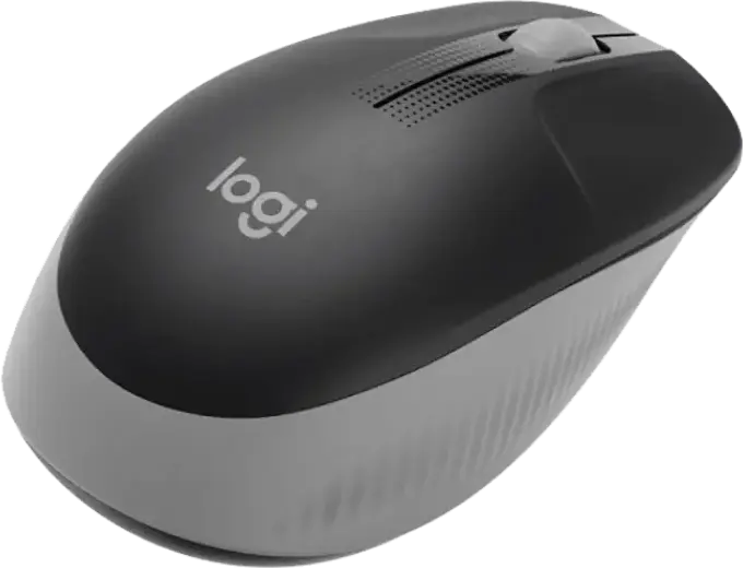 Logitech M190 Full-Size Wireless Mouse, Grey, 2.4 GHz USB Receiver, 1000 DPI Advanced Optical Tracking, Contoured Design for Medium to Large Hands