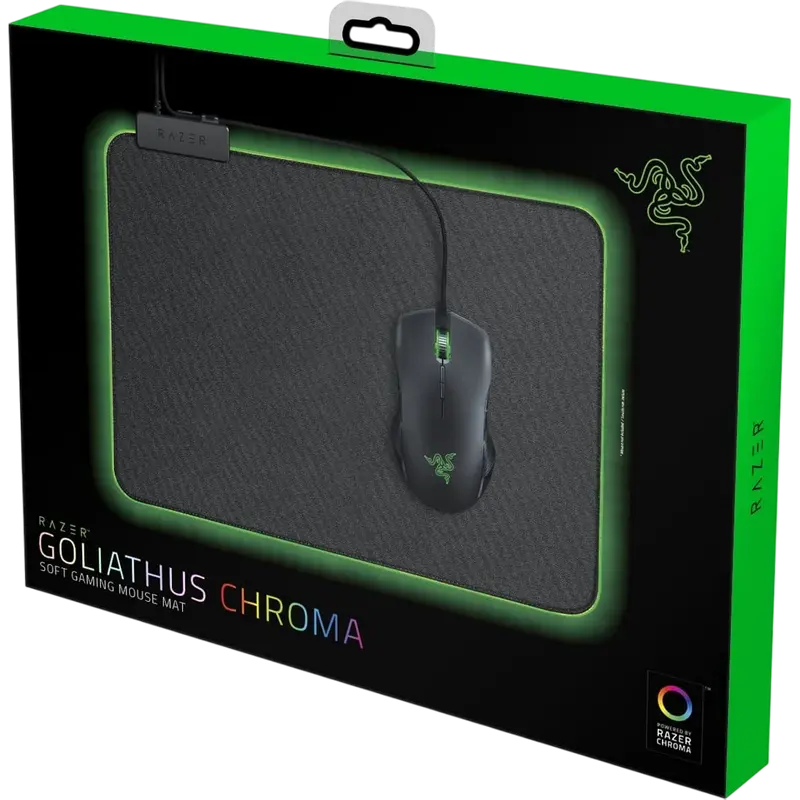 Razer Goliathus Chroma RGB Gaming Mouse Pad, Medium, Micro-textured Cloth Surface for Speed and Control, 355 x 255 x 3 mm, Customizable Lighting