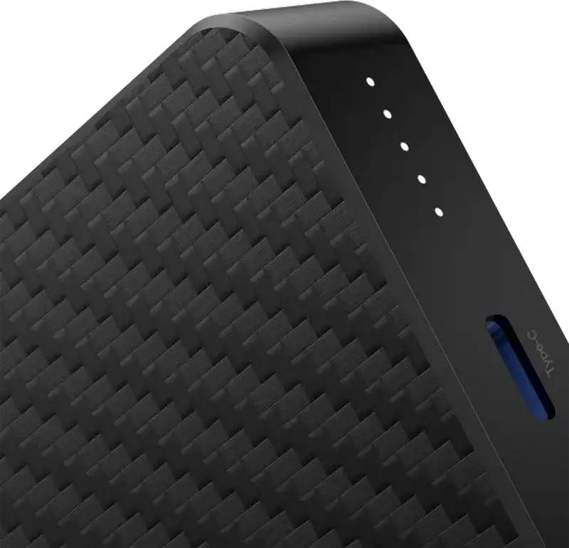 Proove Carbon Slim 10000mAh Power Bank, Black, 22.5W Fast Charging, 15W MagSafe Wireless Charging, PD3.1, QC3.0, Kevlar and Aluminum Alloy, USB-C & USB-A