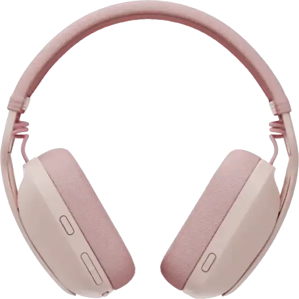 Casca Wireless Over-Ear Logitech Zone Vibe 100 981-001224, Bluetooth 5.2, Difuzoare Dinamice 40mm, Microfon cu Anulare Zgomot Flip-to-Mute, Baterie 20h, Roz