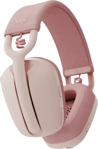 Casca Wireless Over-Ear Logitech Zone Vibe 100 981-001224, Bluetooth 5.2, Difuzoare Dinamice 40mm, Microfon cu Anulare Zgomot Flip-to-Mute, Baterie 20h, Roz