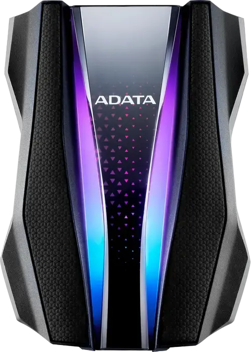 HDD Extern Portabil Gaming ADATA HD770G 1TB, USB 3.2 Gen 1, IP68 Rezistent la Apă și Praf, Rezistent la Șocuri, Criptare AES 256-Bit, Iluminare RGB, Negru