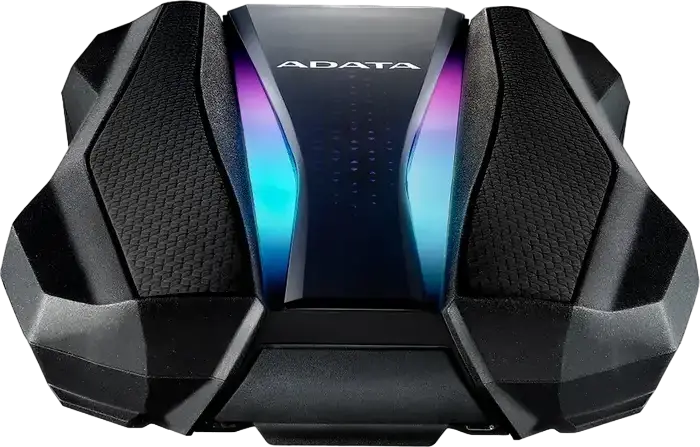HDD Extern Portabil Gaming ADATA HD770G 1TB, USB 3.2 Gen 1, IP68 Rezistent la Apă și Praf, Rezistent la Șocuri, Criptare AES 256-Bit, Iluminare RGB, Negru
