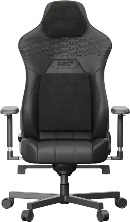 Scaun Gaming HATOR Arc 3 XL HTC3400XL, Piele PU HybridFiber, Cotiere Ajustabile 4D, Baza Aluminiu, Gas Lift Clasa 4, Suport Max 180kg, Reclinare 170°, Negru