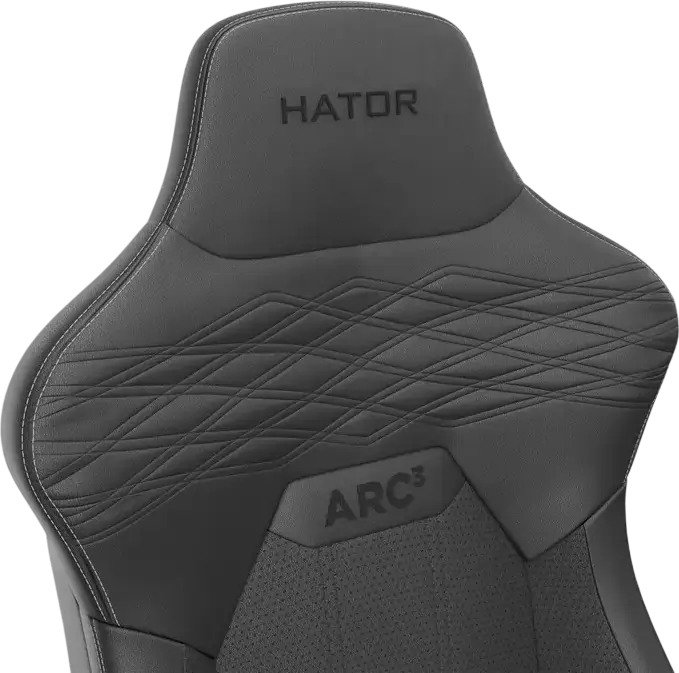 Scaun Gaming HATOR Arc 3 XL HTC3400XL, Piele PU HybridFiber, Cotiere Ajustabile 4D, Baza Aluminiu, Gas Lift Clasa 4, Suport Max 180kg, Reclinare 170°, Negru