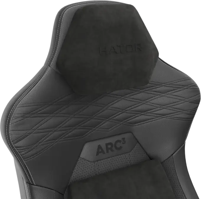 Scaun Gaming HATOR Arc 3 XL HTC3400XL, Piele PU HybridFiber, Cotiere Ajustabile 4D, Baza Aluminiu, Gas Lift Clasa 4, Suport Max 180kg, Reclinare 170°, Negru