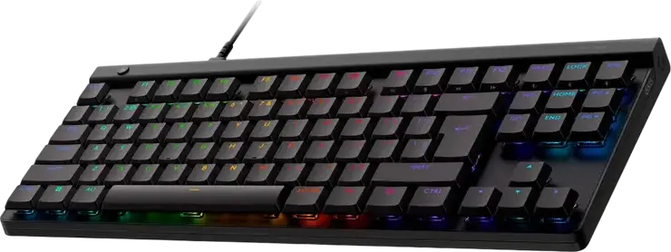 Tastatura Gaming Mecanica Logitech G515 TKL cu Fir, Switch-uri Low-Profile GL Tactile, Iluminare RGB Lightsync, Capace PBT Double-Shot, USB, Neagra