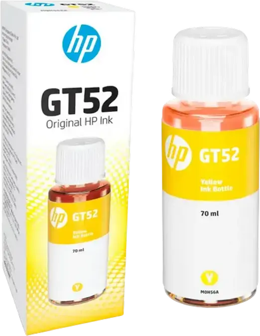 HP GT52 Yellow Ink Bottle M0H56AA, 70ml Pigment-based Ink for Smart Tank 210, 480, 500, 580, 670, 720, 750 Series Printers, ~8000 Page Yield