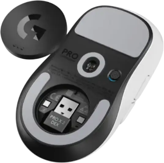 Mouse Gaming Wireless Logitech G PRO X Superlight 2 DEX, Senzor HERO 2 44K DPI, Rata Polling 8000Hz, Switch-uri Hibride LIGHTFORCE, Ergonomic Dreptaci, Alb