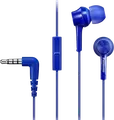 Căști Panasonic RP-TCM115 intraauriculare tip canal cu microfon încorporat și control inline, culoare Albastru, jack 3.5mm în formă de L, Comfort Fit, cablu 1.2m