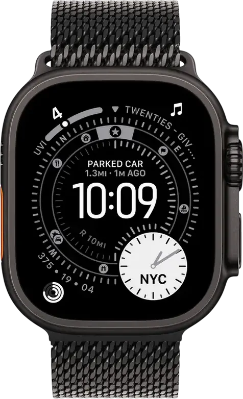 Apple Watch Ultra 3 Smartwatch 49mm Black Titanium Case, Dual-Frequency GPS, 5G Cellular, Satellite Connectivity, WR100 Water Resistant, watchOS 26