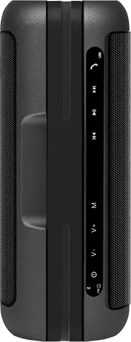 SVEN PS-250BL Portable Bluetooth Speaker, 10W RMS, FM Radio, USB, MicroSD, AUX, 2200mAh Battery, Passive Radiators for Bass, Black, with Carrying Handle