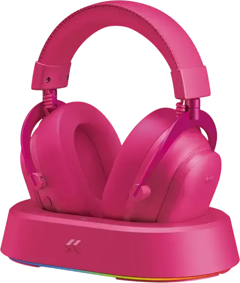 Căști gaming MCHOSE V9 Turbo Plus, Fără fir/Cu fir, Berry Red