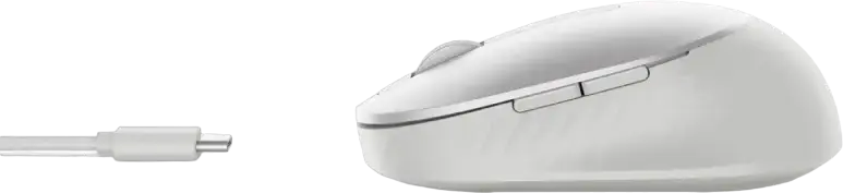 Dell MS7421W Premier Rechargeable Wireless Mouse, Silver, Bluetooth 5.0 & 2.4 GHz RF, Multi-Device Switching (3 Devices), 4000 DPI, Compact Design
