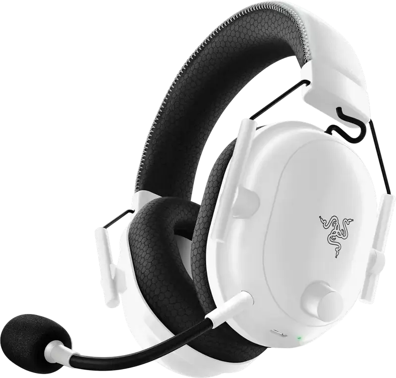 Razer BlackShark V2 Pro Wireless Gaming Headset - White, TriForce Titanium 50mm Drivers, HyperClear Super Wideband Mic, HyperSpeed 2.4GHz & Bluetooth 5.2, THX Spatial Audio, 70h Battery