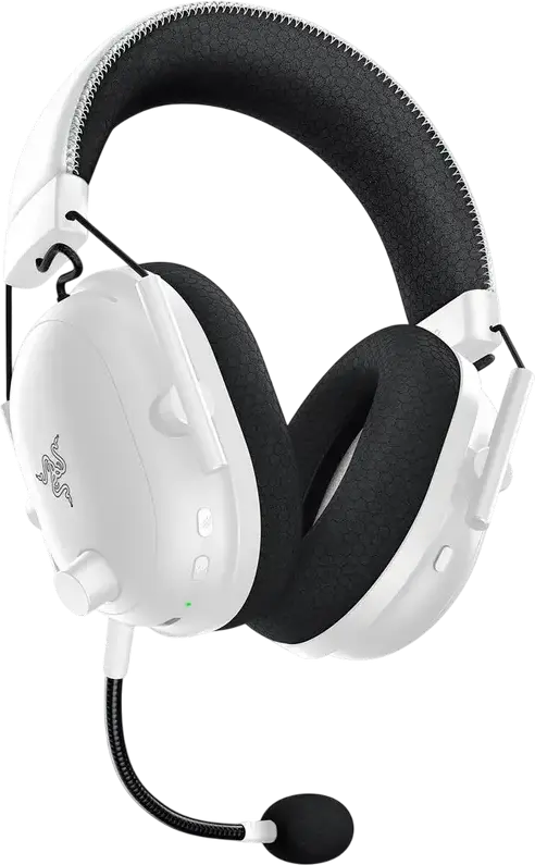 Razer BlackShark V2 Pro Wireless Gaming Headset - White, TriForce Titanium 50mm Drivers, HyperClear Super Wideband Mic, HyperSpeed 2.4GHz & Bluetooth 5.2, THX Spatial Audio, 70h Battery