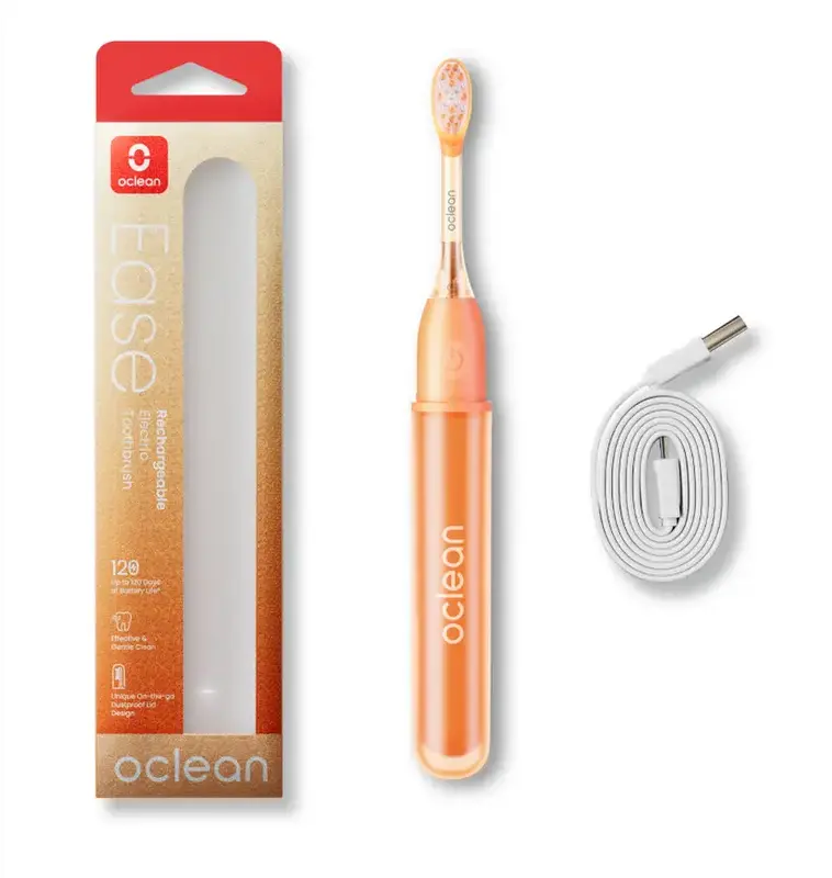 Oclean Ease Electric Sonic Toothbrush, 66,000 osc/min, 2 Brushing Modes, IPX7 Waterproof, USB-C Rechargeable, 160-Day Battery Life, Travel Case