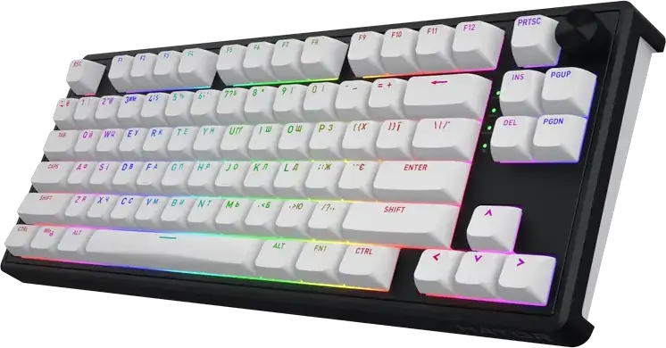HATOR Skyfall 80 Wireless TKL Mechanical Keyboard, Tri-mode Connection, HATOR Aurum Lemon Linear Hot-swap Switches, Gasket Mount, RGB, HTK3180UA