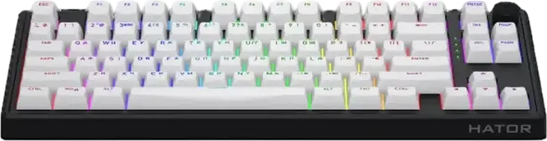 HATOR Skyfall 80 Wireless TKL Mechanical Keyboard, Tri-mode Connection, HATOR Aurum Lemon Linear Hot-swap Switches, Gasket Mount, RGB, HTK3180UA