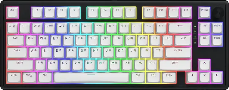 Tastatură HATOR Skyfall 80, Cu fir / Fără fir, Negru | Alb