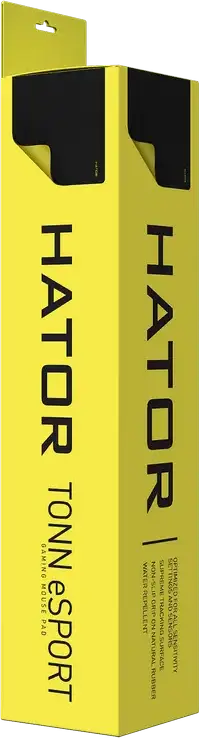HATOR Tonn eSport HTP-032 Gaming Mouse Pad, Large 500x420x4mm, Textile Surface, Rubber Base, Stitched Edges, Black and Yellow
