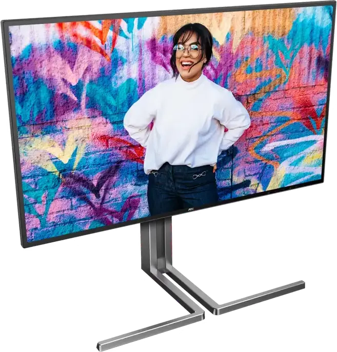 Монитор AOC U27U3CV Graphic Pro 27" 4K UHD Nano IPS, 3840x2160, HDR400, 98% DCI-P3, USB-C 96W PD, KVM, RJ45, Calman Ready, эргономичная подставка, черный/серебристый