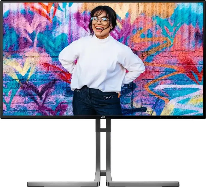 Монитор AOC U27U3CV Graphic Pro 27" 4K UHD Nano IPS, 3840x2160, HDR400, 98% DCI-P3, USB-C 96W PD, KVM, RJ45, Calman Ready, эргономичная подставка, черный/серебристый