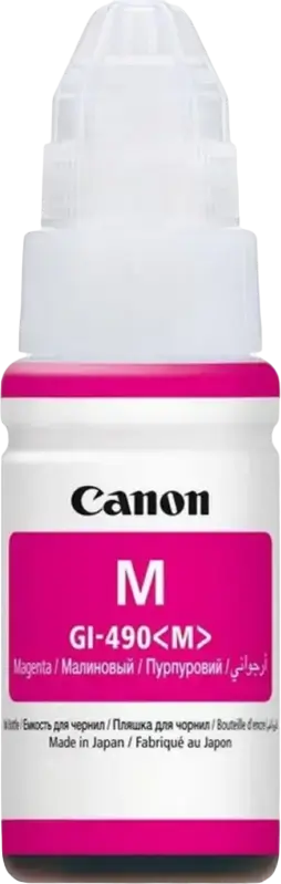 Чернила Canon GI-490 Magenta (Пурпурный), флакон 70мл для принтеров PIXMA серии G G1400 G2400 G3400 G4400 G1410 G2410 G3410 G4410, ресурс 7000 страниц