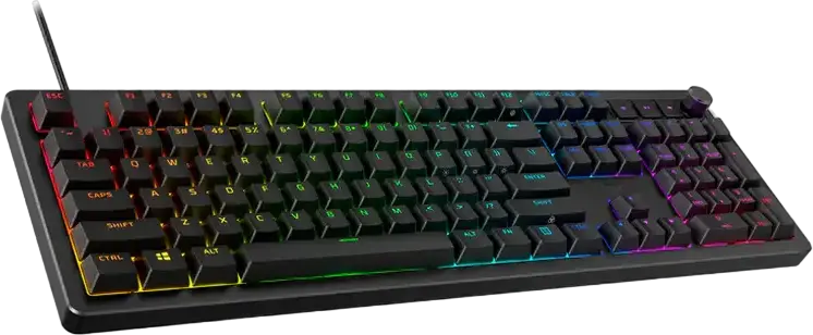 HyperX Alloy Rise Mechanical Gaming Keyboard 7G7A3AA#ACB, Hot-swappable Linear Red Switches, Gasket Mount, PBT Keycaps, RGB, 8000Hz Polling Rate, Black