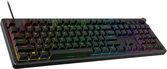 HyperX Alloy Rise Mechanical Gaming Keyboard 7G7A3AA#ACB, Hot-swappable Linear Red Switches, Gasket Mount, PBT Keycaps, RGB, 8000Hz Polling Rate, Black