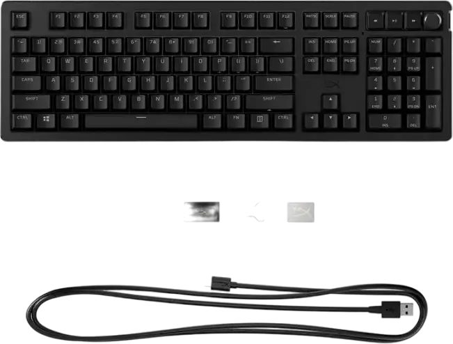 HyperX Alloy Rise Mechanical Gaming Keyboard 7G7A3AA#ACB, Hot-swappable Linear Red Switches, Gasket Mount, PBT Keycaps, RGB, 8000Hz Polling Rate, Black