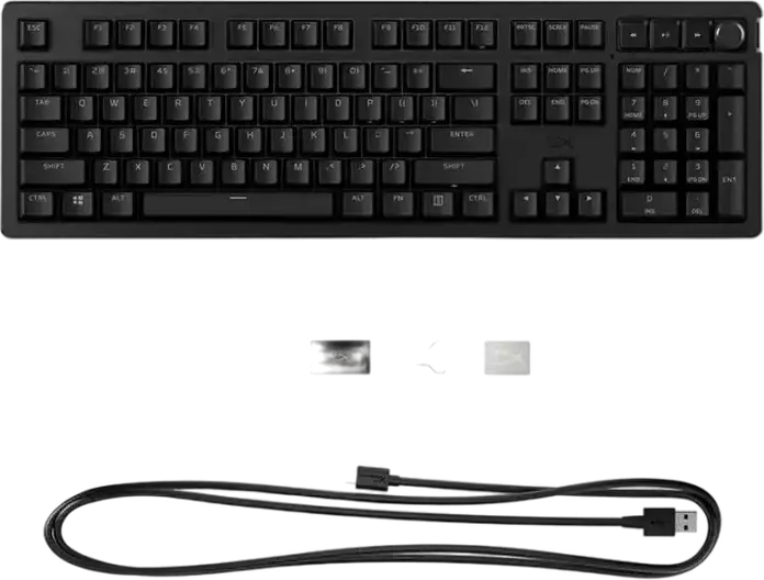 HyperX Alloy Rise Mechanical Gaming Keyboard 7G7A3AA#ACB, Hot-swappable Linear Red Switches, Gasket Mount, PBT Keycaps, RGB, 8000Hz Polling Rate, Black