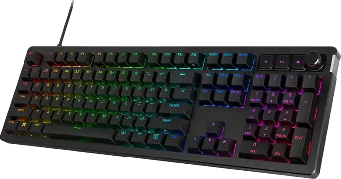 HyperX Alloy Rise Mechanical Gaming Keyboard 7G7A3AA#ACB, Hot-swappable Linear Red Switches, Gasket Mount, PBT Keycaps, RGB, 8000Hz Polling Rate, Black