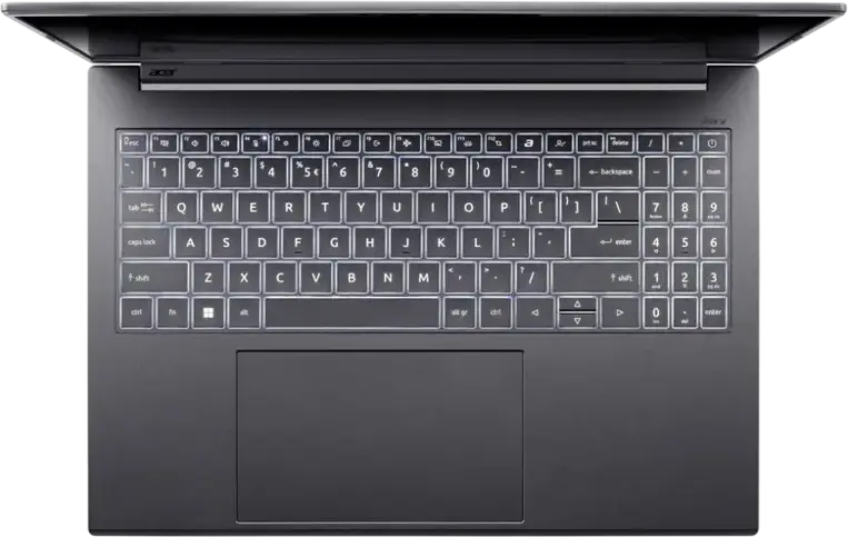 Ноутбук Acer Aspire 16 AI A16-52M, Intel Core Ultra 7 256V (Lunar Lake), 16GB LPDDR5X RAM, SSD 1TB PCIe 4.0 NVMe, OLED экран 16" 2K, Графика Intel Arc Graphics, Wi-Fi 7, Корпус из алюминия Steel Gray