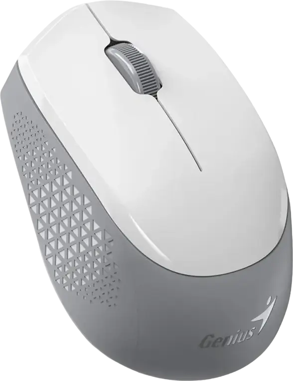 Genius NX-8000S BT Wireless Silent Mouse, White, Dual Mode Bluetooth 5.3 & 2.4GHz, 1200 DPI Optical Sensor, Multi-Device Support, Ergonomic Ambidextrous Design