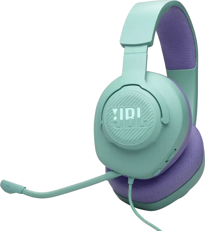 JBL Quantum 100M2 Wired Over-Ear Gaming Headset - Cyan, with QuantumSOUND Signature, Detachable Boom Microphone, Memory Foam Ear Cushions, 3.5mm Jack