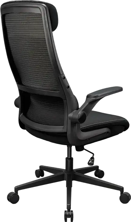 Cougar Stryder CGR-STD-BLB Highback Ergonomic Hybrid Gaming and Workspace Chair, Textile, Flip-Up Armrests, Class 4 Gas Lift, 166° Recline, Black