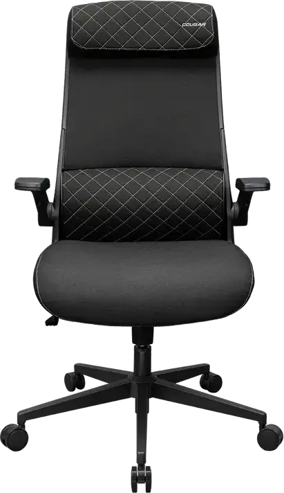Cougar Stryder CGR-STD-BLB Highback Ergonomic Hybrid Gaming and Workspace Chair, Textile, Flip-Up Armrests, Class 4 Gas Lift, 166° Recline, Black