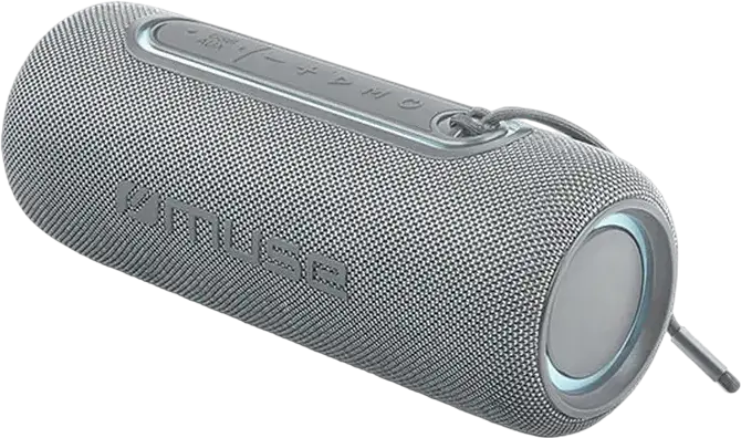 Box Portabil Bluetooth Muse M-780 LG, Putere 20W RMS, Rezistent la Apă IPX5, Baterie 3000mAh, Autonomie 10h, USB Type-C, Lumini LED, Stereo Pairing, Argintiu