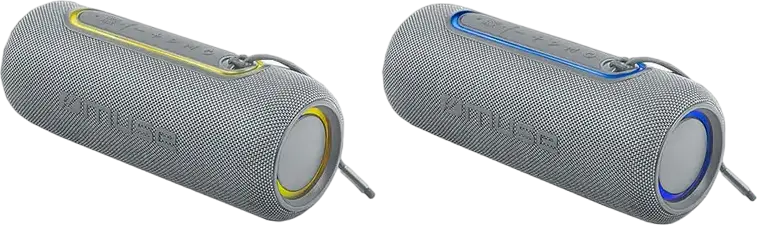 Box Portabil Bluetooth Muse M-780 LG, Putere 20W RMS, Rezistent la Apă IPX5, Baterie 3000mAh, Autonomie 10h, USB Type-C, Lumini LED, Stereo Pairing, Argintiu