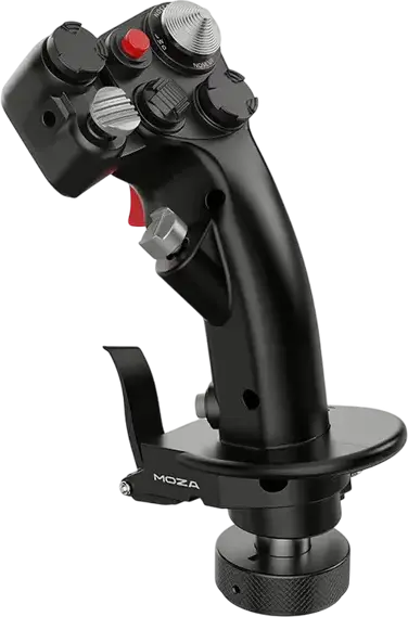 MOZA MH16 Flightstick for PC, Aviation-Grade Aluminum Alloy, 30 Programmable Inputs, 8-Way ALPS Hat Switch, Modular Design, Black
