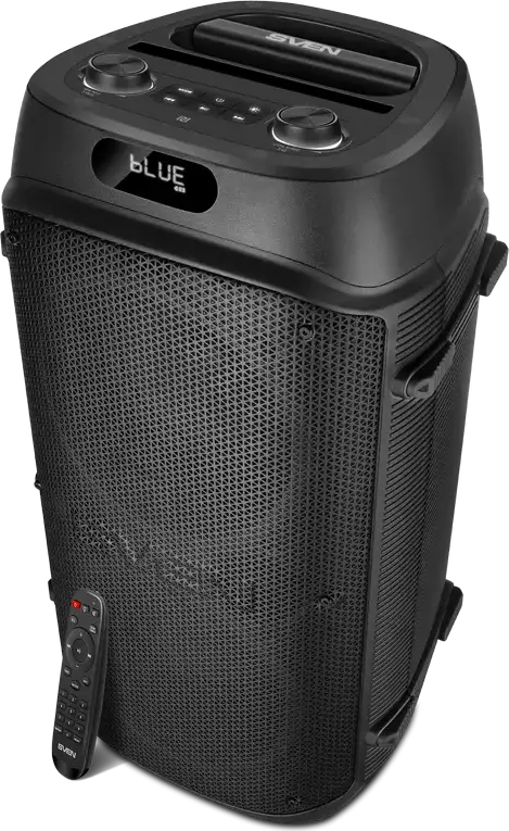 SVEN PS-850 Portable Party Speaker, 100W RMS, Bluetooth, NFC, TWS, RGB Lighting, FM Radio, Built-in Battery up to 28h, USB-C, Microphone & Remote, Black