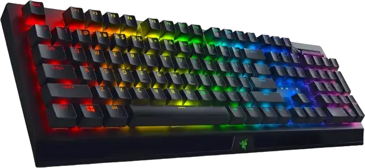 Razer BlackWidow V3 Full Size Mechanical Gaming Keyboard - Green Clicky Switches, Chroma RGB, Ergonomic Wrist Rest, Aluminum Frame, USB Wired