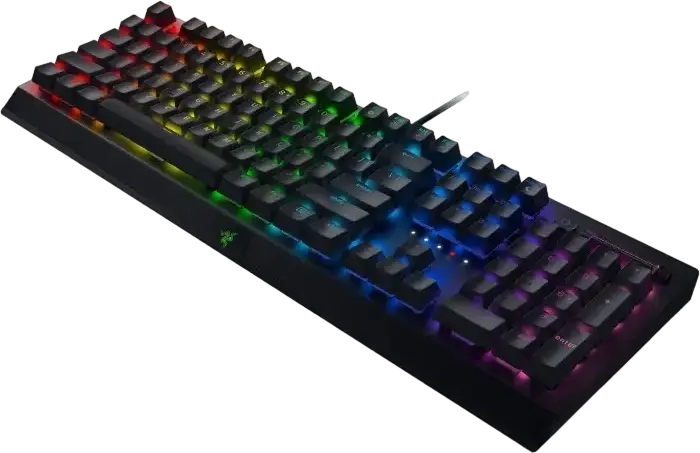 Razer BlackWidow V3 Full Size Mechanical Gaming Keyboard - Green Clicky Switches, Chroma RGB, Ergonomic Wrist Rest, Aluminum Frame, USB Wired