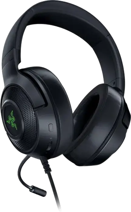 Casca Gaming Razer Kraken V3 X, Sunet Surround Virtual 7.1, Difuzoare TriForce 40mm, Microfon HyperClear Cardioid, Iluminare Chroma RGB, USB pentru PC si PS4