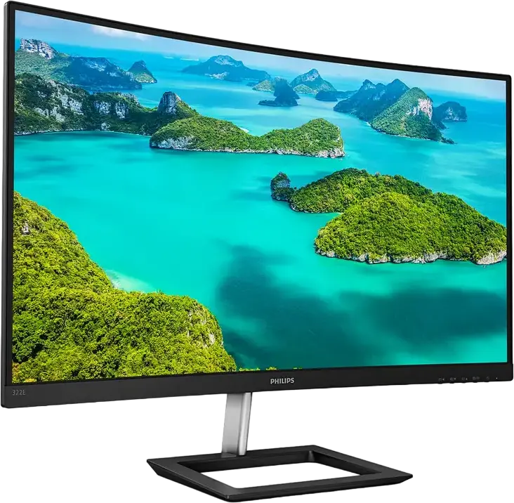 Philips 325E1C E-Line 31.5" Curved WQHD Monitor, 2560x1440, 75Hz, 4ms GtG, MVA Panel, 1500R, Adaptive-Sync, Ultra Wide-Color, HDMI, DisplayPort, VGA, Black