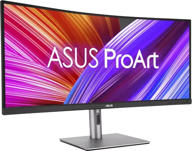 Monitor Curbat ASUS ProArt Display PA34VCNV 34.1" WQHD IPS, 3440 x 1440, 21:9, Culori 10-bit, HDR10, USB-C 96W PD, RJ45 Ethernet, Calman Verified, Argintiu