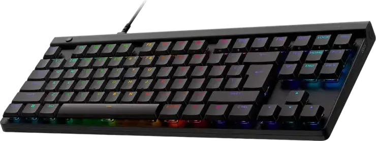 Tastatură Gaming Logitech G515 TKL cu fir, Switch-uri Low Profile GL Tactile, Capace Taste Double-shot PBT, Iluminare RGB, Construcție cu Amortizare Sonoră, Negru